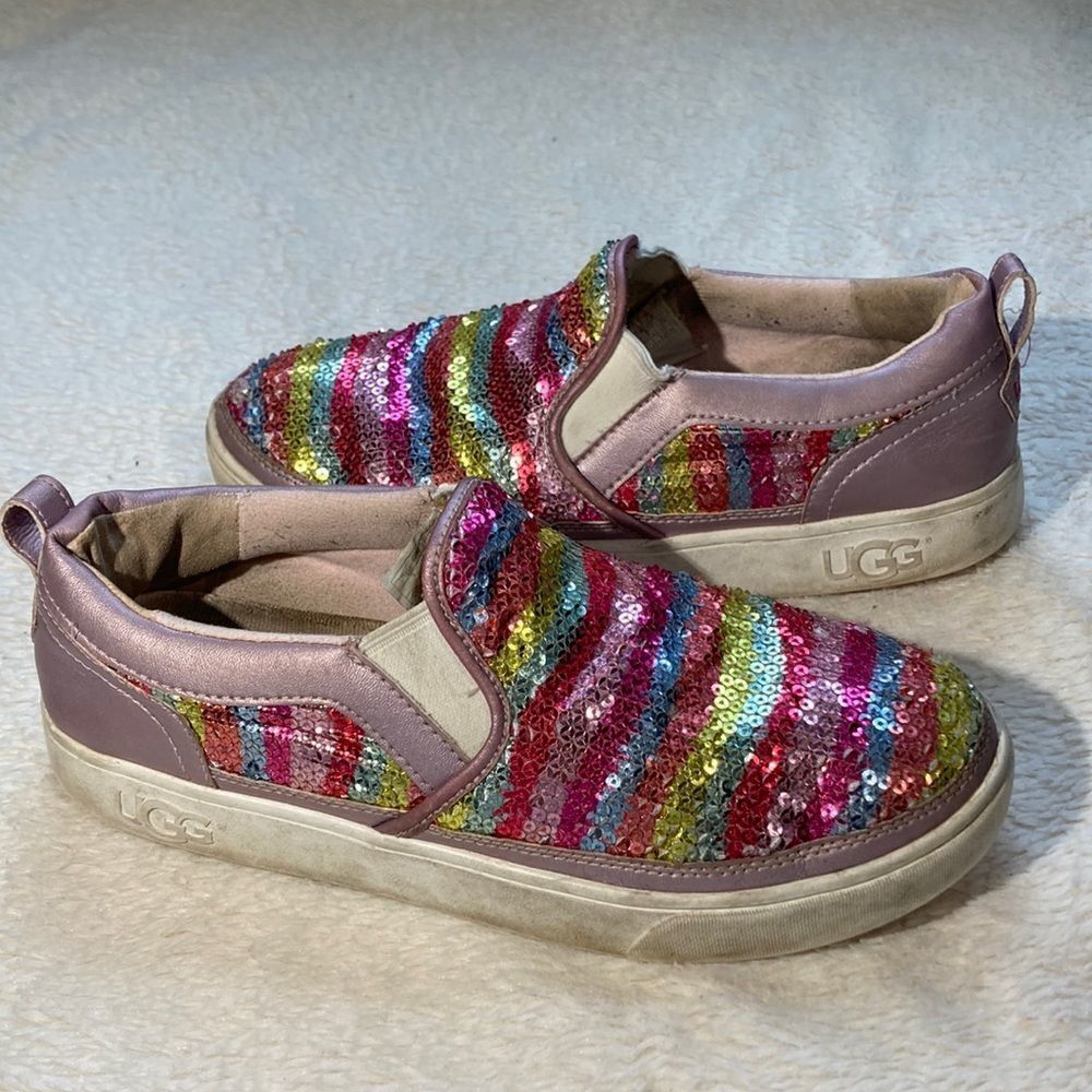 UGG rainbow sequined slip on sneakers size 5